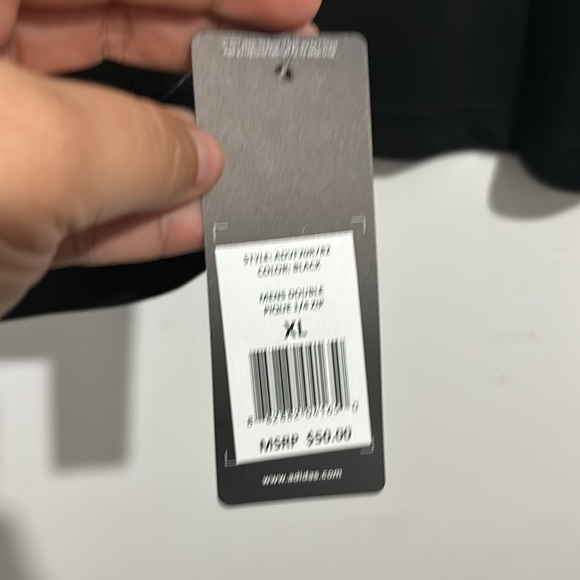 Adidas Double Pique Golf Men's Grey Black 1/4 Zip Pullover Size XL New Tags - Picture 4 of 6